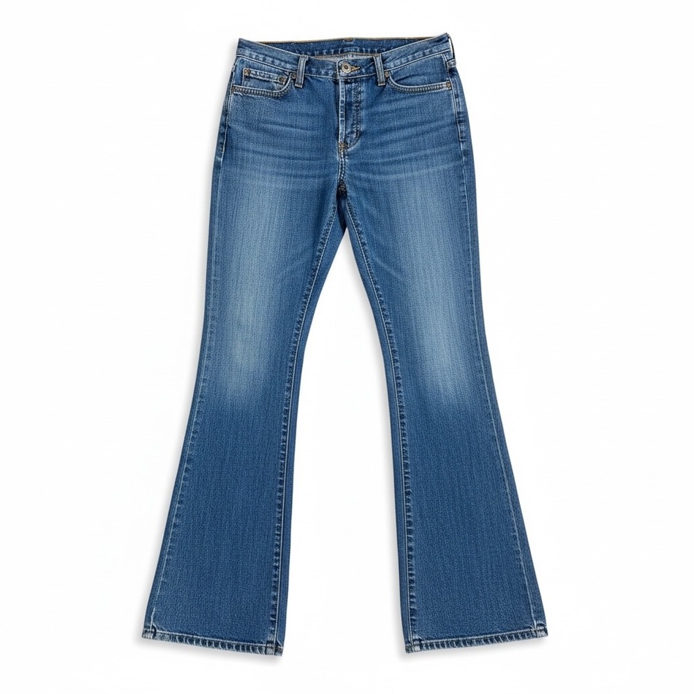 Abercrombie & Fitch 1892 Flare Jeans Medium Wash Denim 27x34 Womens Button Fly